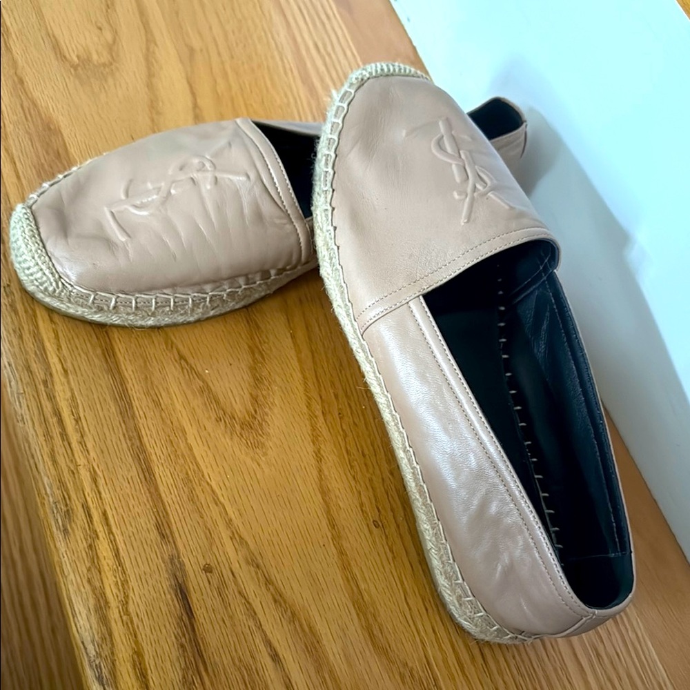 YSL Espadrille Flats with Embroidered Logo